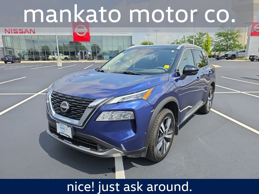 Caspian Blue Metallic/Super Black 2023 Nissan Rogue SUV / Crossover All-Wheel Drive Continuously Variable Transmission