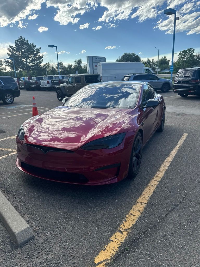 Red Multi-Coat 2023 Tesla Model S Sedan All-Wheel Drive 1-Speed Automatic
