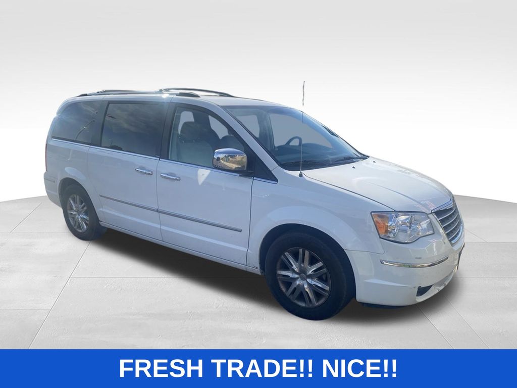 Stone White Clearcoat/Black Cloth Top 2009 Chrysler Town & Country Minivan Front-Wheel Drive 6-Speed Automatic