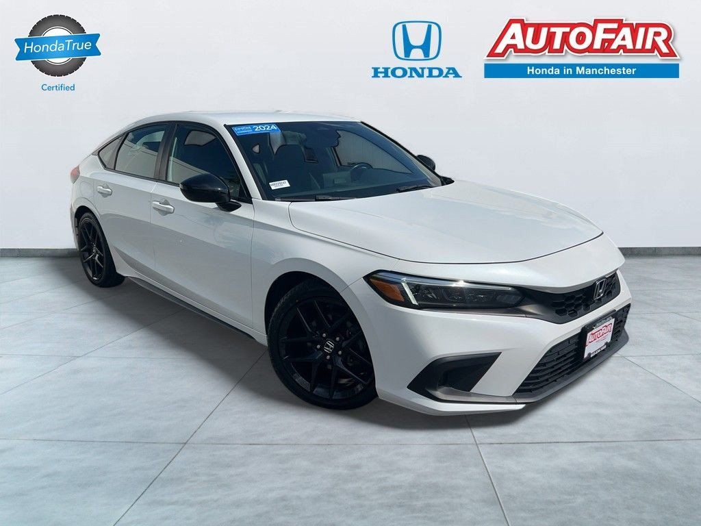 Platinum White Pearl 2024 Honda Civic Hatchback Hatchback Front-Wheel Drive Continuously Variable Transmission