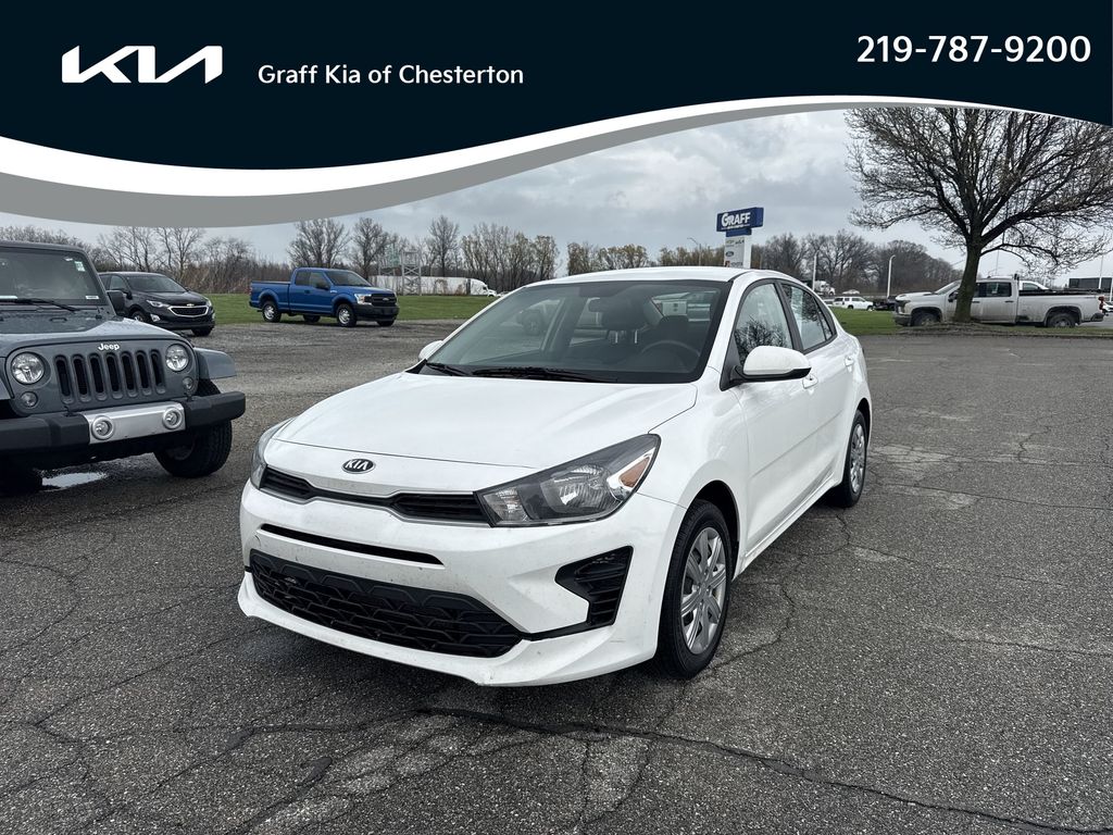 Clear White 2021 Kia Rio LX FWD Sedan Front-Wheel Drive Continuously Variable Transmission