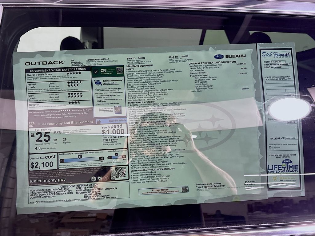 2025 Subaru Outback Limited XT