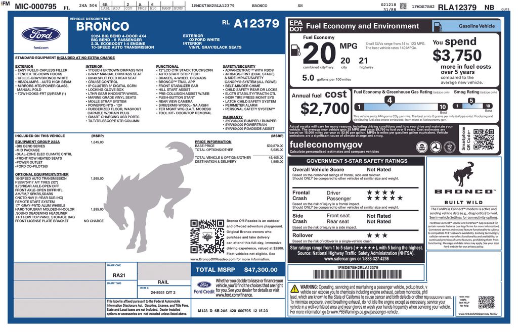 Certified Used 2024 White Ford Big Bend image 5