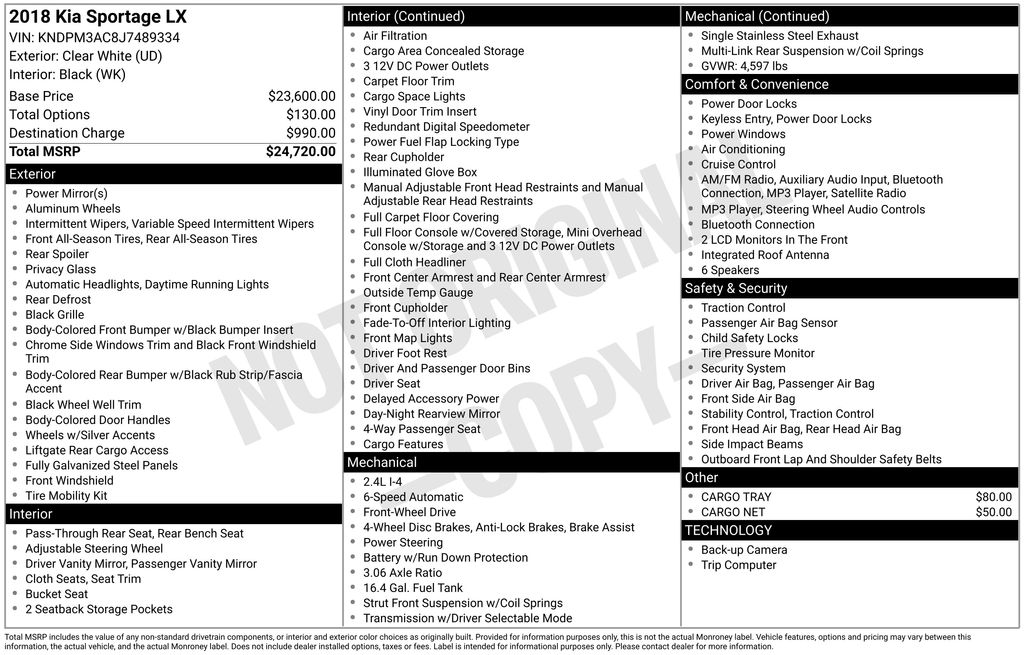 used 2018 Kia Sportage car, priced at $13,400