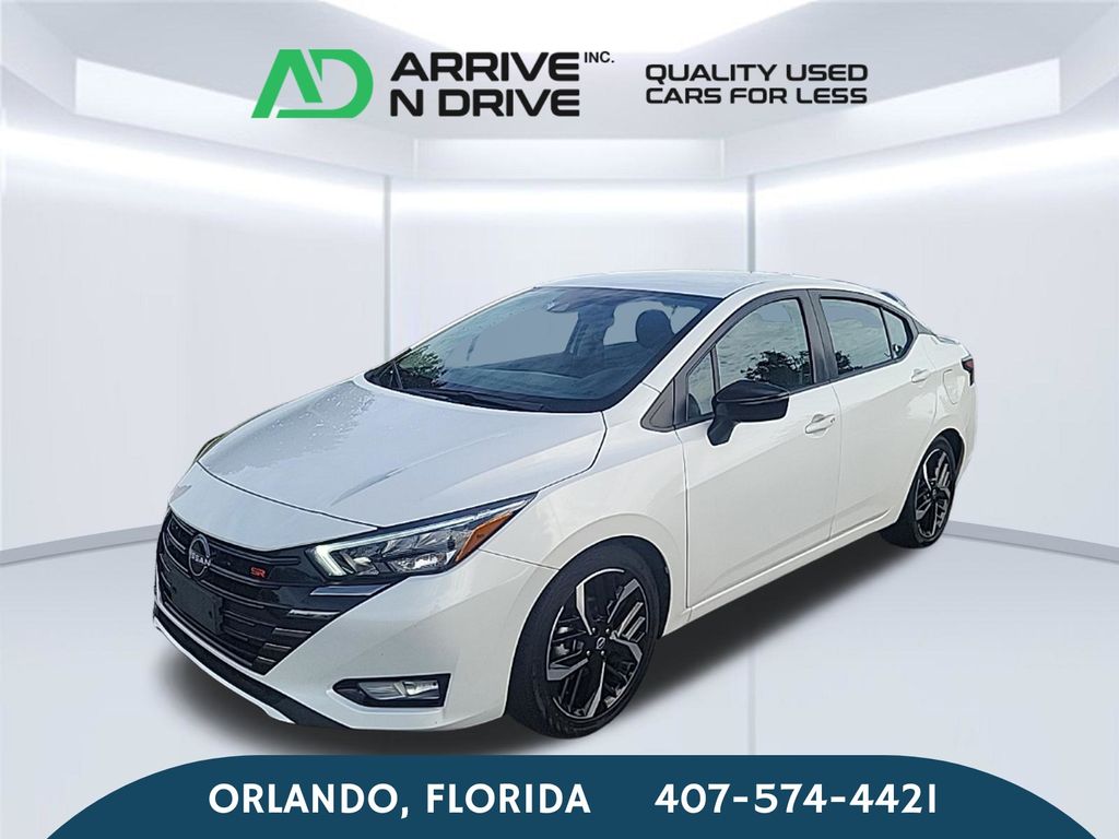 White 2024 Nissan Versa Sedan Front-Wheel Drive Continuously Variable Transmission