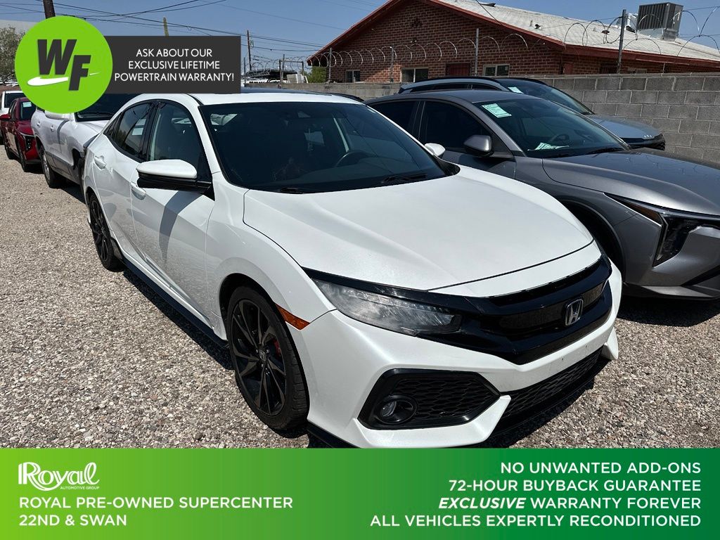 White 2017 Honda Civic Hatchback Hatchback Front-Wheel Drive Continuously Variable Transmission