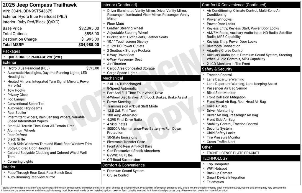Used Car 2025 Jeep Compass  Trailhawk For Sale Under $25,000 In Austin, Texas