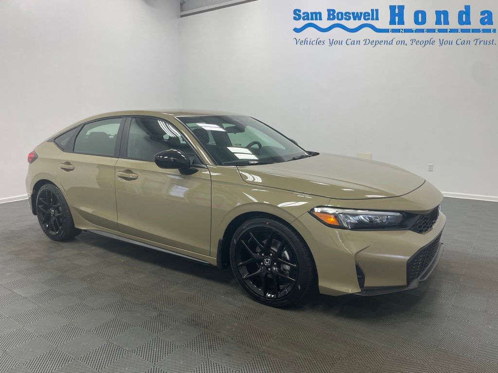 Sand Dune Pearl 2026 Honda Civic Hatchback Sport FWD Hatchback Front-Wheel Drive Continuously Variable Transmission