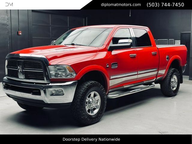 Flame Red Clearcoat 2012 RAM 2500 Laramie Longhorn Crew Cab 4WD Pickup Truck Four-Wheel Drive 6-Speed Automatic