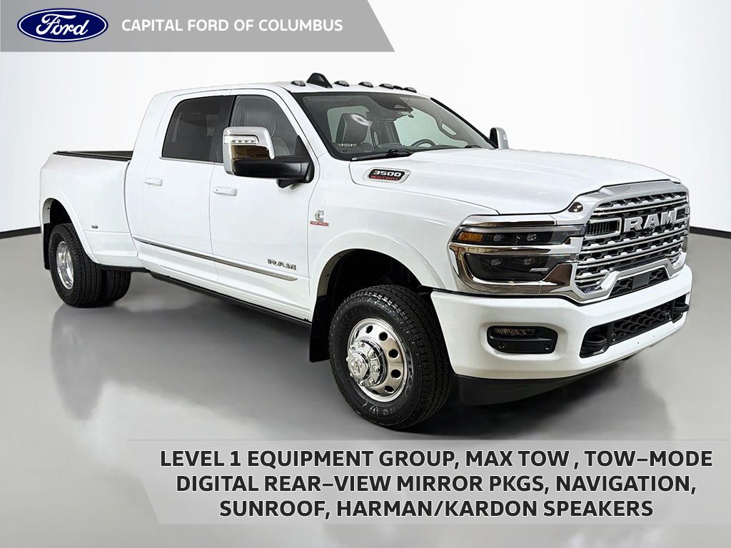 Bright White Clearcoat 2025 RAM 3500 Pickup Truck Four-Wheel Drive 8-Speed Automatic