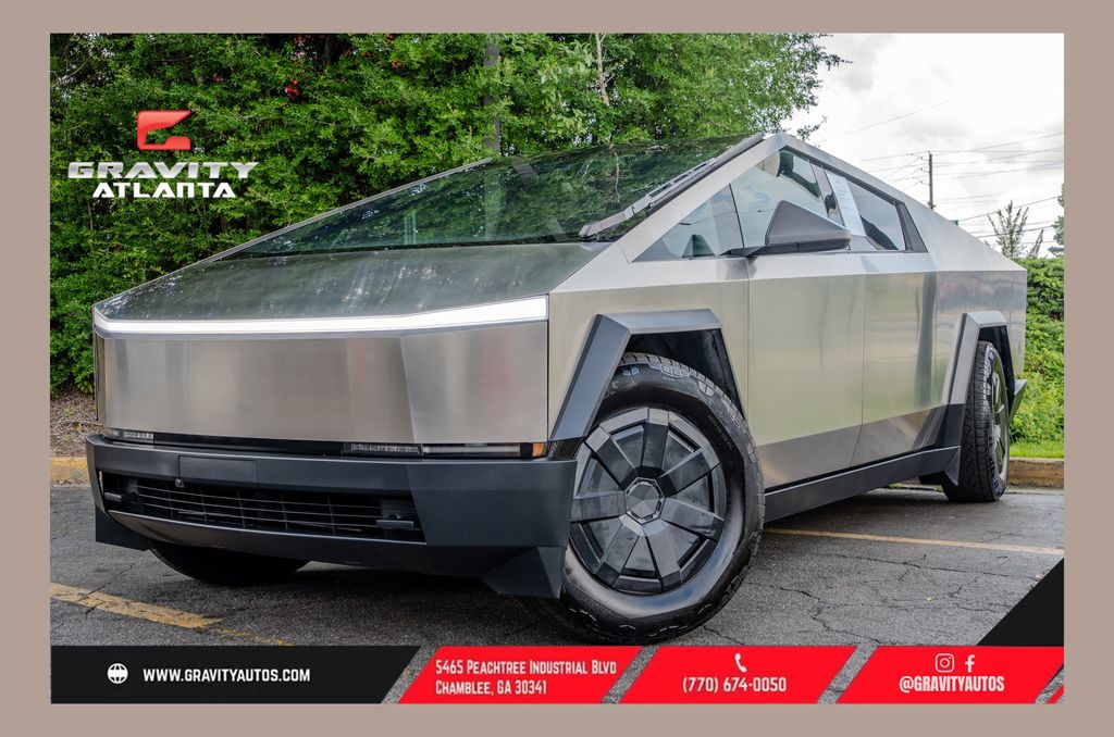 Silver 2025 Tesla Cybertruck Pickup Truck All-Wheel Drive 1-Speed Automatic