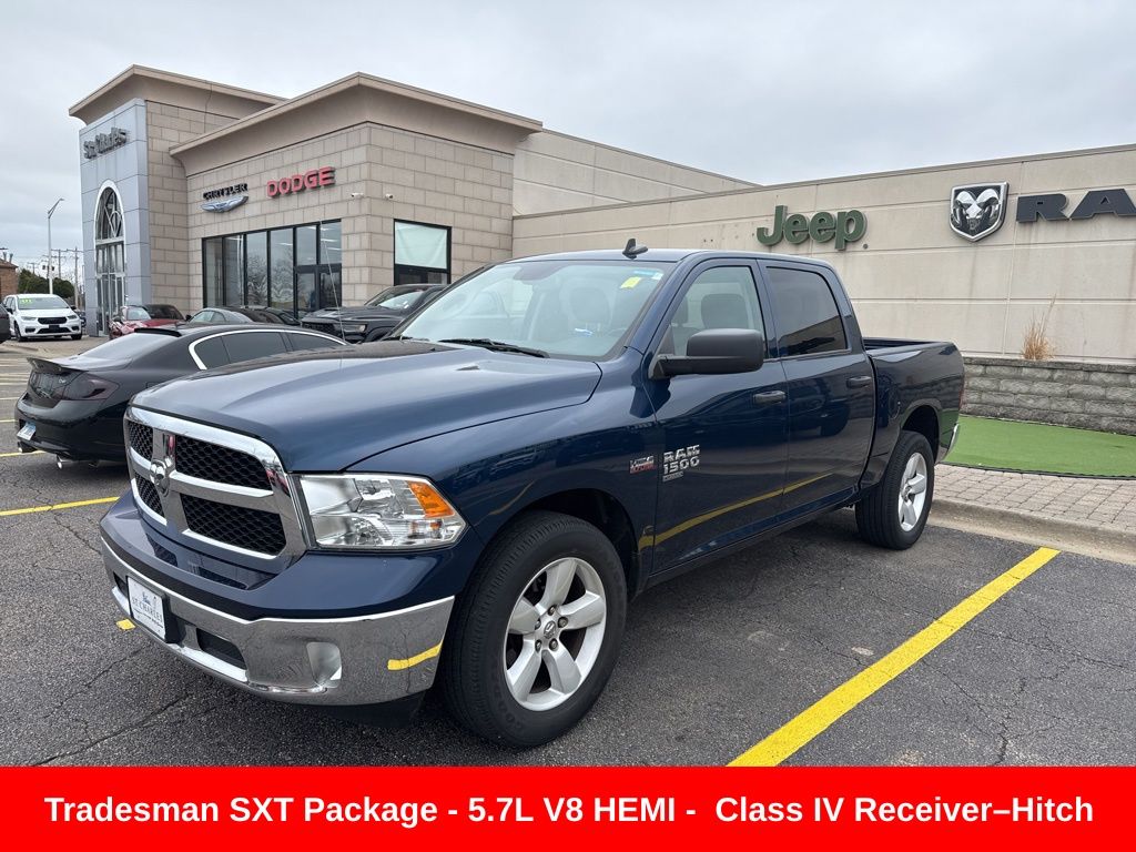 Patriot Blue Pearlcoat 2021 RAM 1500 Classic Tradesman Crew Cab 4WD Pickup Truck Four-Wheel Drive 8-Speed Automatic