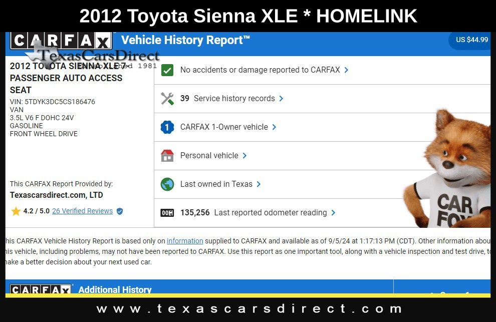 2012 Toyota Sienna XLE 10