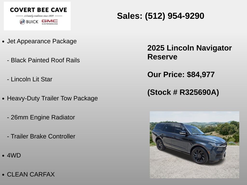 Used Car 2025 Lincoln Navigator  Reserve For Sale Under $90,000 In Austin, Texas