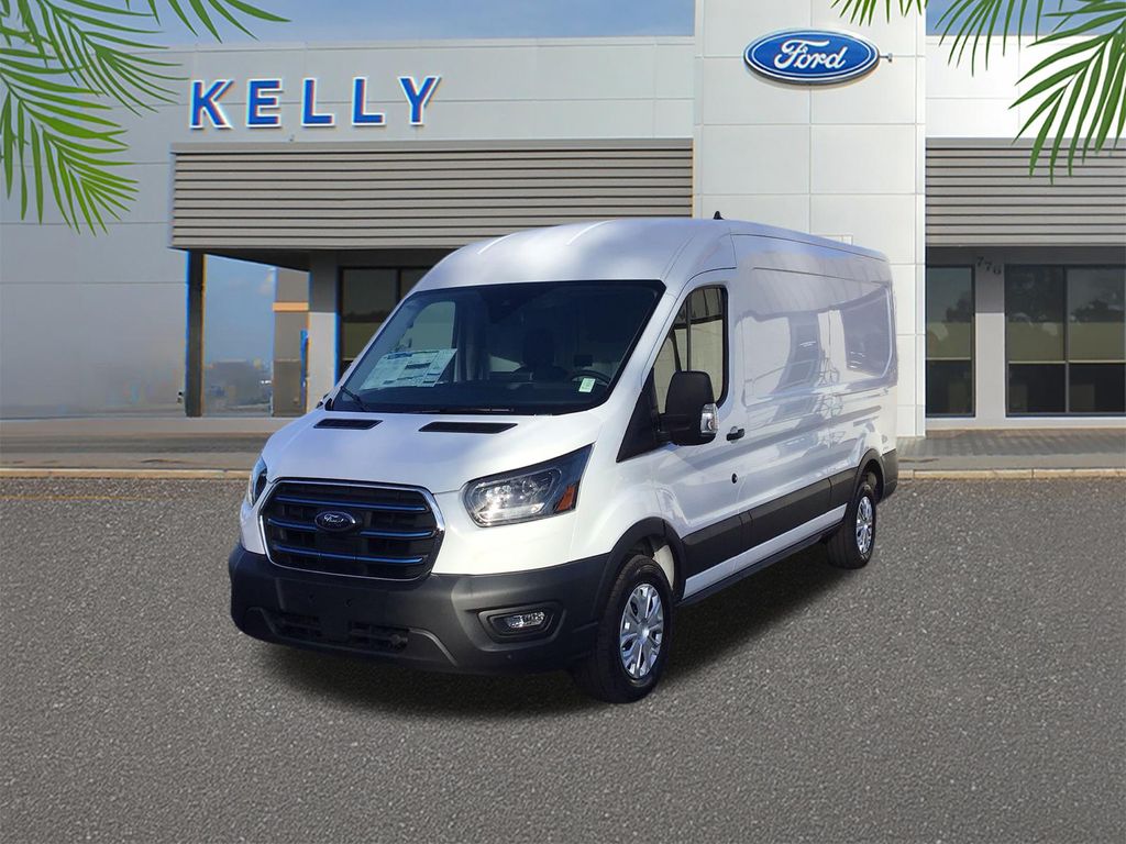Oxford White 2025 Ford E-Transit 350 Medium Roof LB RWD Van Rear-Wheel Drive Automatic