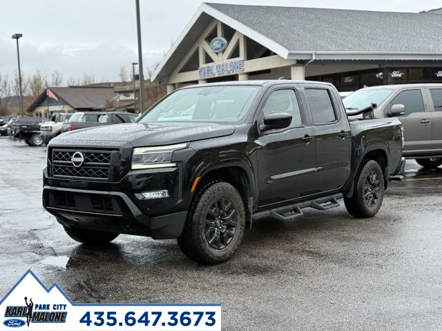 Super Black 2023 Nissan Frontier SV Crew Cab 4WD Pickup Truck Four-Wheel Drive 9-Speed Automatic