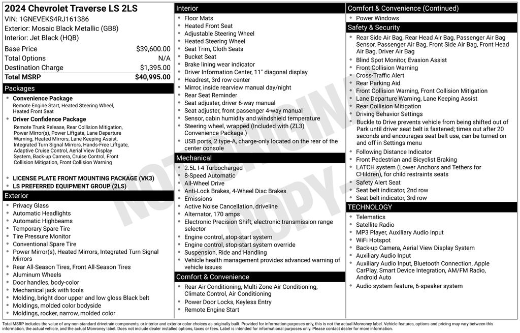 Used 2024 Black Chevrolet LS image 40