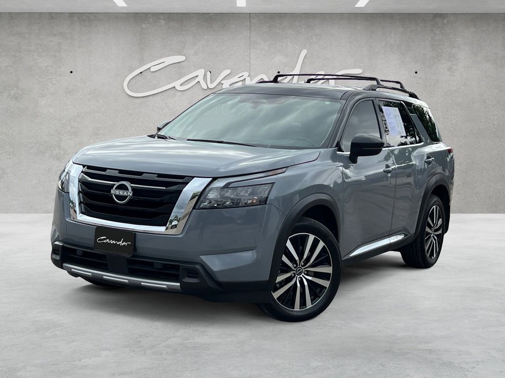 Solid Gray/Super Black 2025 Nissan Pathfinder Platinum FWD SUV / Crossover Front-Wheel Drive 9-Speed Automatic