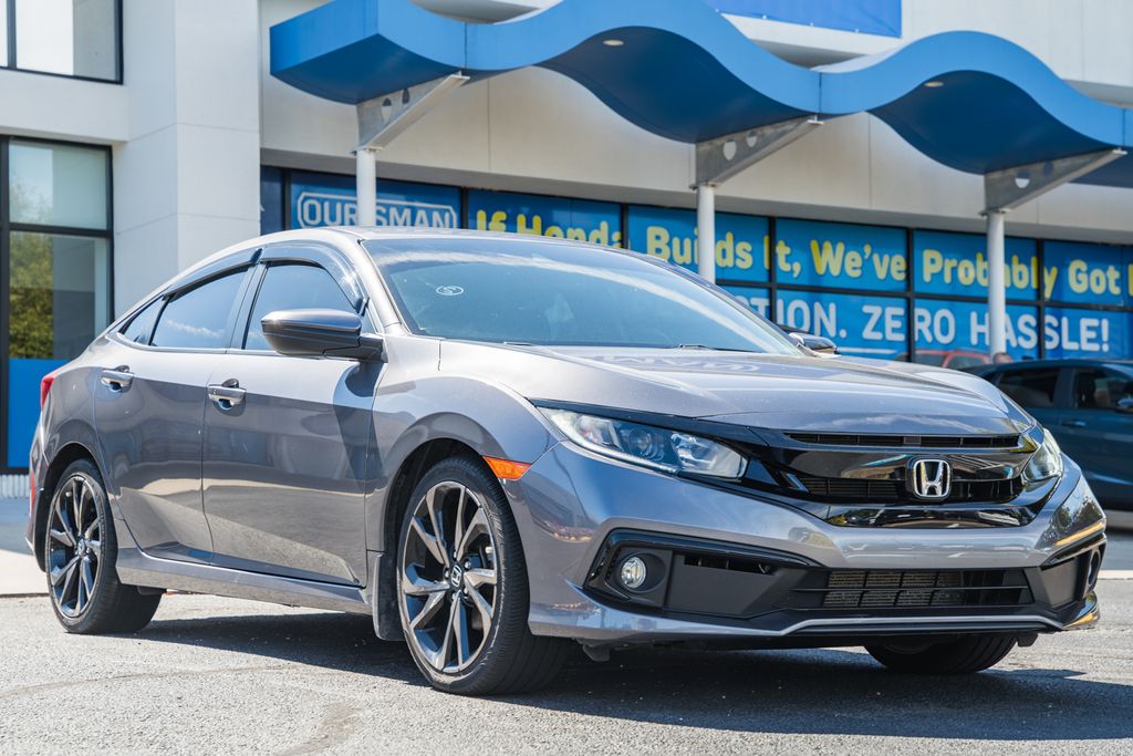 Gray 2021 Honda Civic Sedan Front-Wheel Drive Continuously Variable Transmission