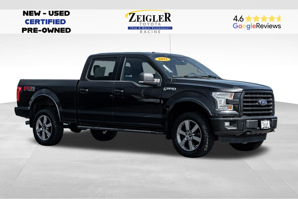 Tuxedo Black Metallic 2015 Ford F-150 XLT SuperCrew LB 4WD Pickup Truck Four-Wheel Drive 6-Speed Automatic