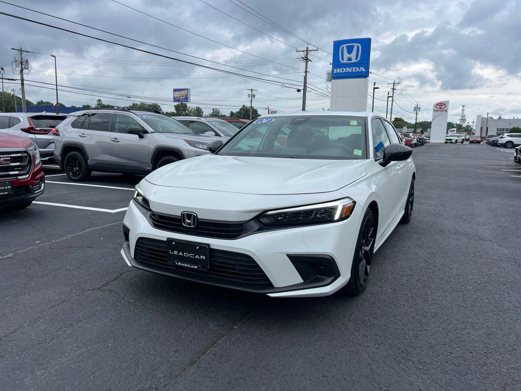 Platinum White Pearl 2024 Honda Civic Sedan Front-Wheel Drive Continuously Variable Transmission