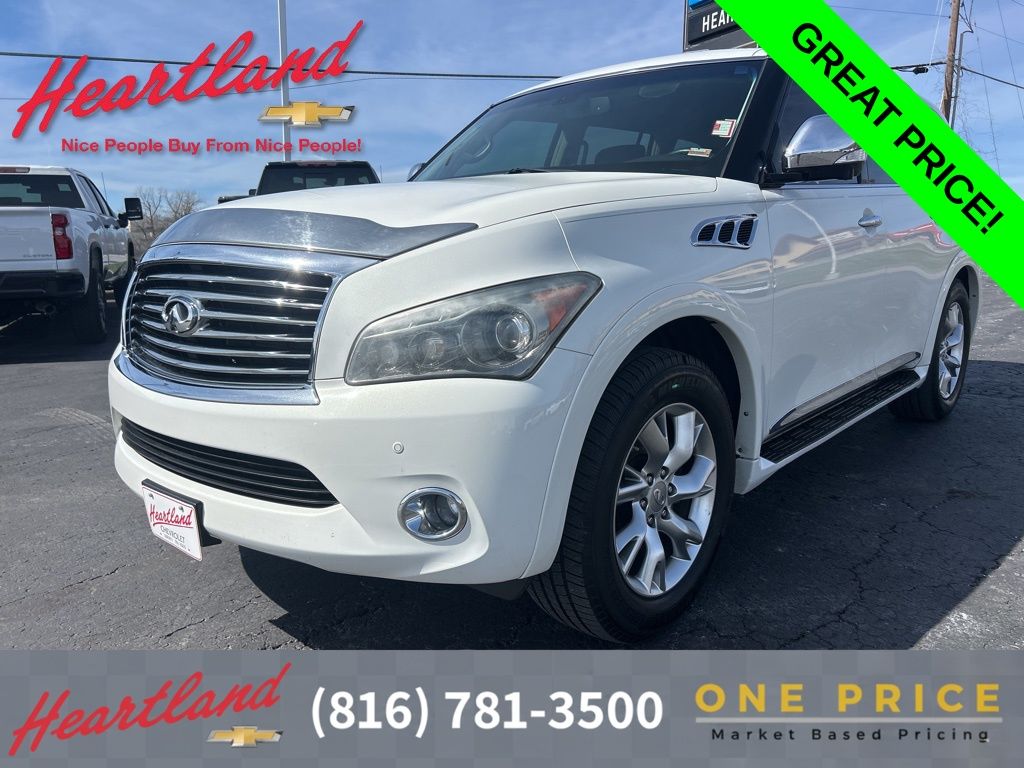 Moonlight White 2012 INFINITI QX56 4WD SUV / Crossover Four-Wheel Drive 7-Speed Automatic