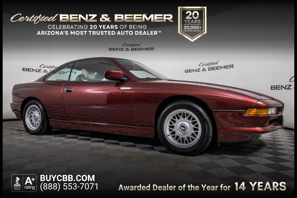 Red (Maroon) 1993 BMW 8 Series 850Ci RWD Coupe Rear-Wheel Drive 4-Speed Automatic