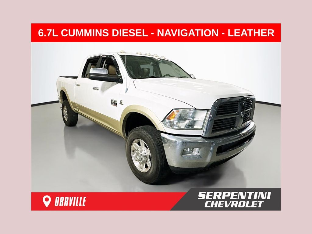 Bright White Clearcoat 2011 RAM 2500 Laramie Crew Cab 4WD Pickup Truck Four-Wheel Drive 6-Speed Automatic