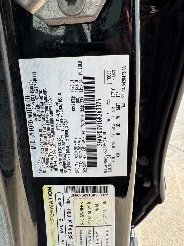 Used Car 2016 Ford Fusion  Titanium For Sale Under $12,000 In Georgetown, Texas