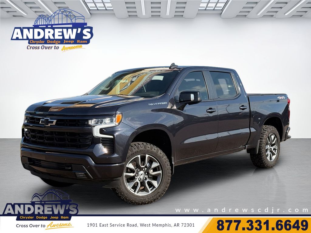 Dark Ash Metallic 2024 Chevrolet Silverado 1500 RST Crew Cab 4WD Pickup Truck Four-Wheel Drive Automatic