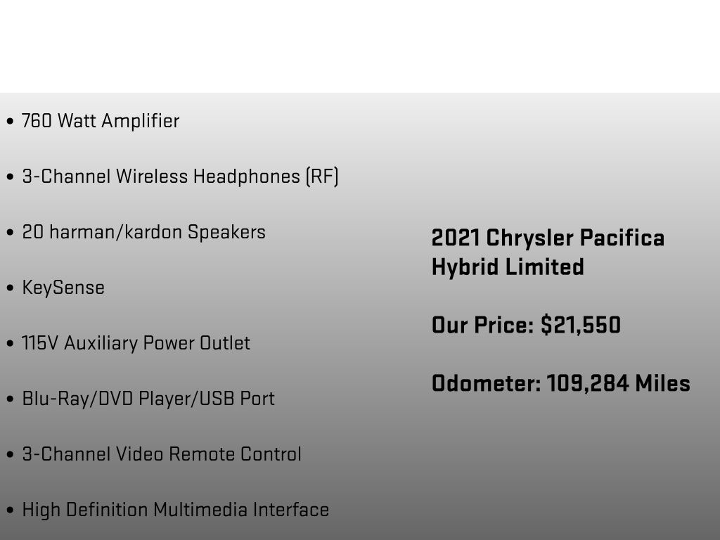 2021 Chrysler Pacifica Hybrid Limited White at Phil Fitts Ford