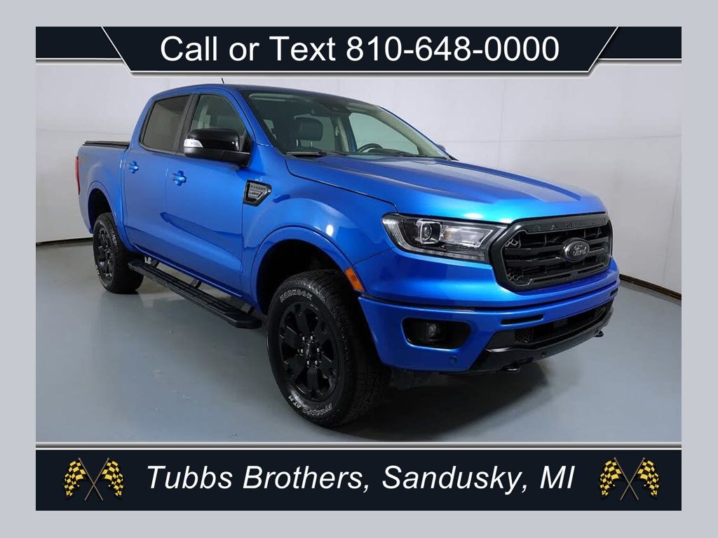 Blue Metallic 2021 Ford Ranger Pickup Truck Four-Wheel Drive Automatic