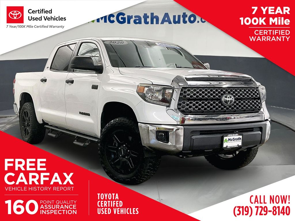 Super White 2020 Toyota Tundra Pickup Truck Four-Wheel Drive 6-Speed Automatic