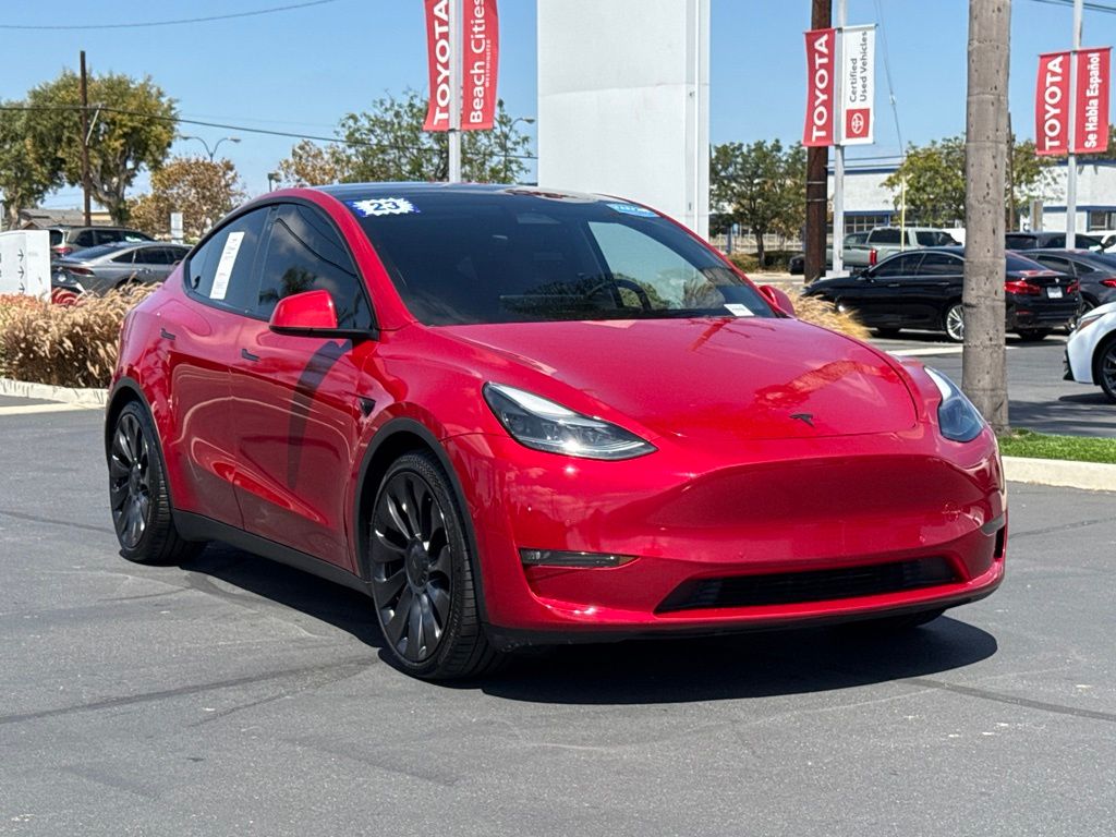 Red Multi-Coat 2023 Tesla Model Y SUV / Crossover All-Wheel Drive 1-Speed Automatic