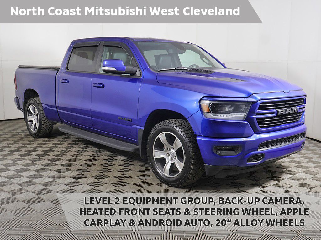 Blue Streak Pearlcoat 2019 RAM 1500 Sport Crew Cab 4WD Pickup Truck 8-Speed Automatic
