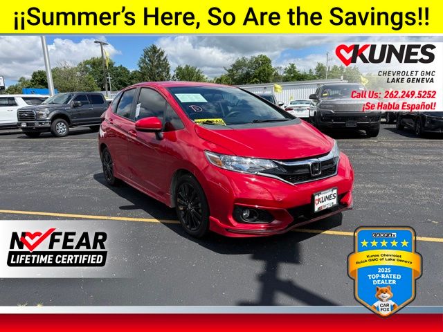 Red 2019 Honda Fit Hatchback Front-Wheel Drive Continuously Variable Transmission