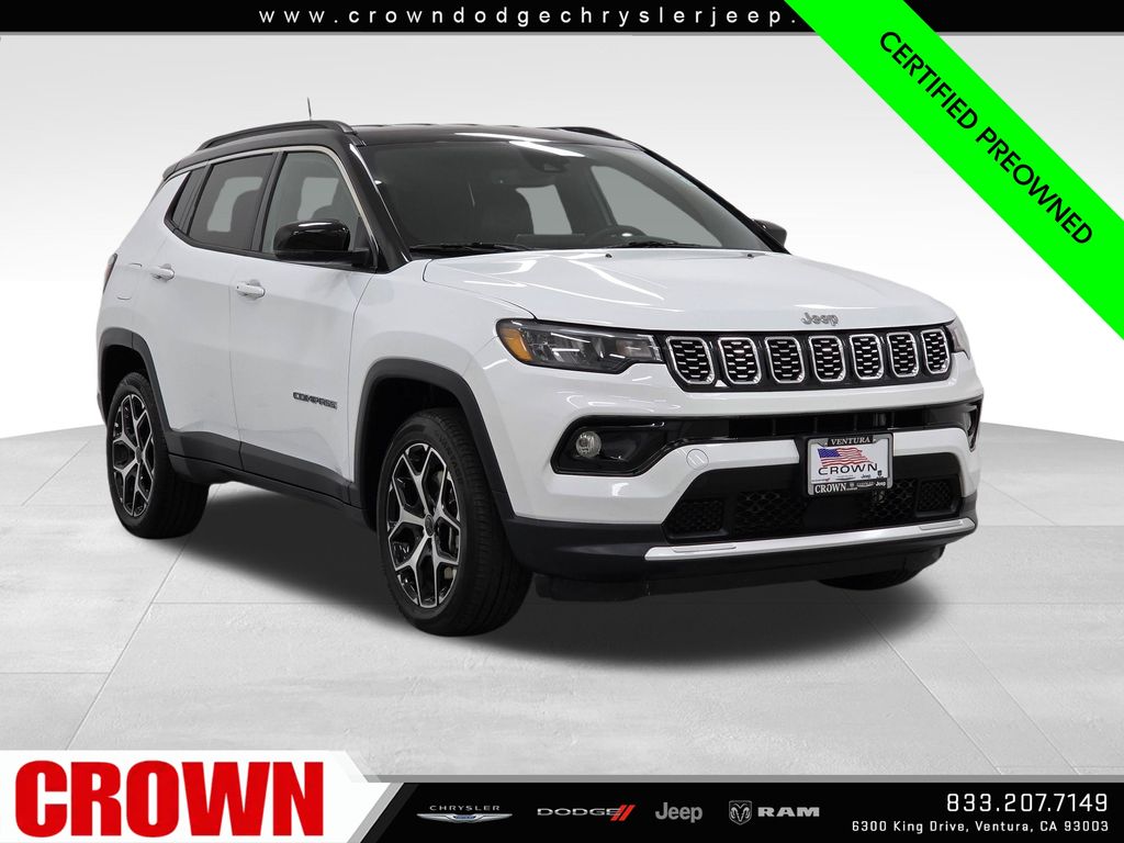 Bright White Clearcoat 2025 Jeep Compass SUV / Crossover Four-Wheel Drive 8-Speed Automatic
