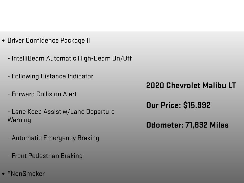 2020 Chevrolet Malibu LT Gray at Bob Ruth Ford