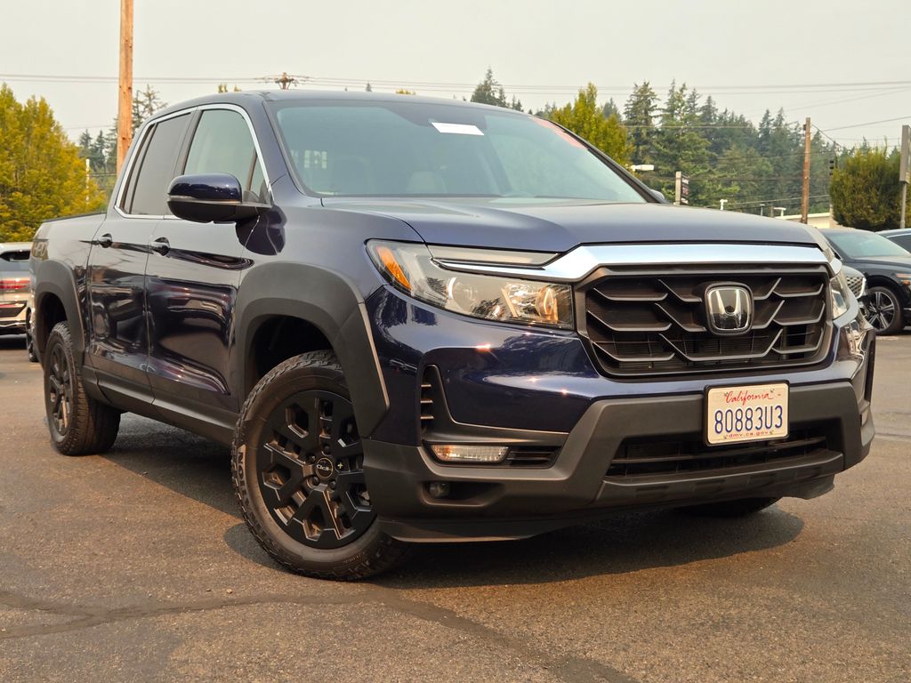 Black (Obsidian Blue Pearl) 2023 Honda Ridgeline Pickup Truck All-Wheel Drive 9-Speed Automatic