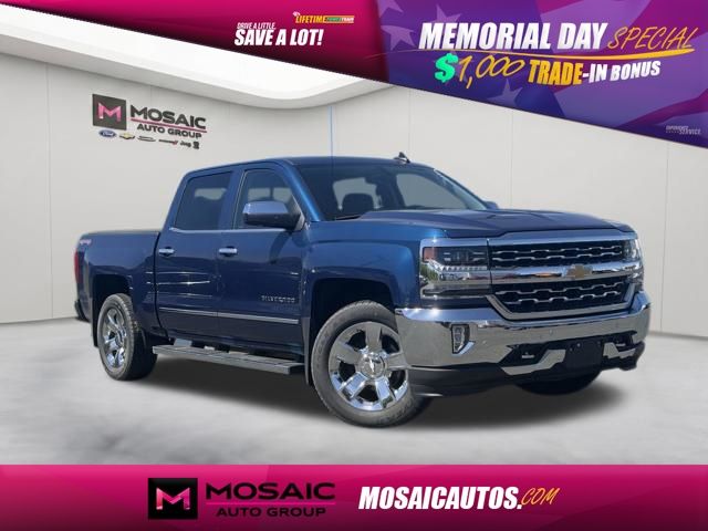 Deep Ocean Blue Metallic 2017 Chevrolet Silverado 1500 LTZ Crew Cab 4WD Pickup Truck Four-Wheel Drive 6-Speed Automatic Overdrive