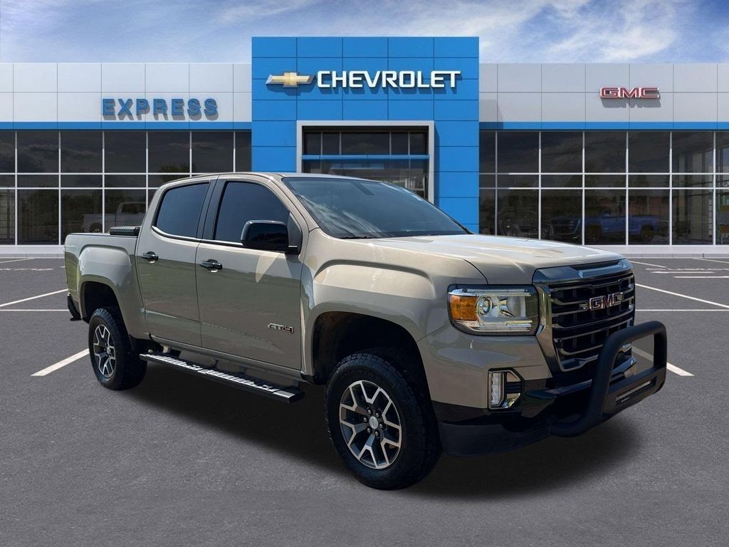Desert Sand Metallic 2022 GMC Canyon Pickup Truck Four-Wheel Drive 8-Speed Automatic
