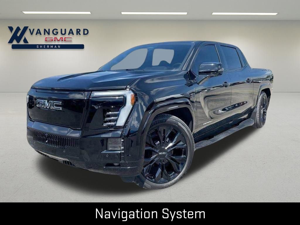 Onyx Black 2025 GMC Sierra EV Denali Crew Cab (Max Range) e4WD Pickup Truck All-Wheel Drive 1-Speed Automatic