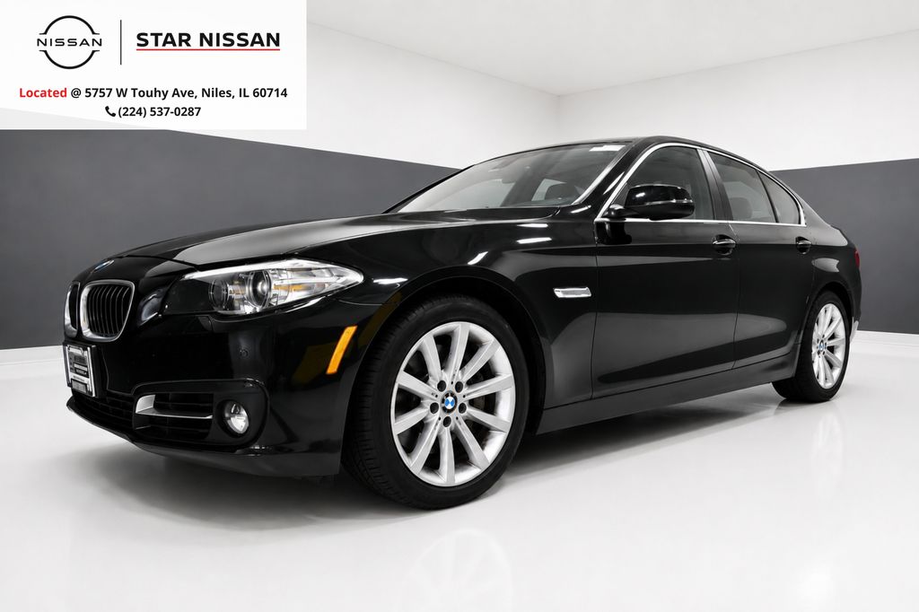Jet Black 2015 BMW 5 Series Sedan All-Wheel Drive 8-Speed Automatic