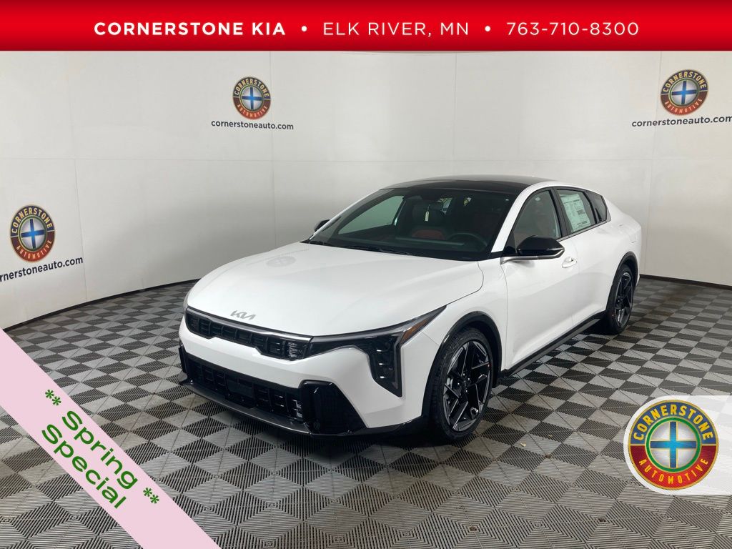Snow White Pearl 2025 Kia K4 GT-Line FWD Sedan Front-Wheel Drive Continuously Variable Transmission