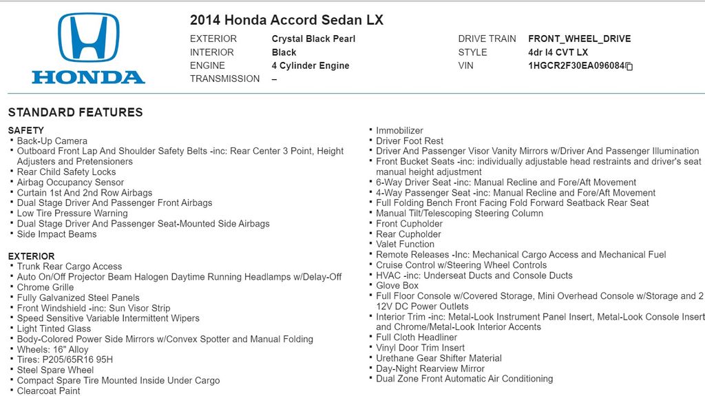 2014 Honda Accord LX 19