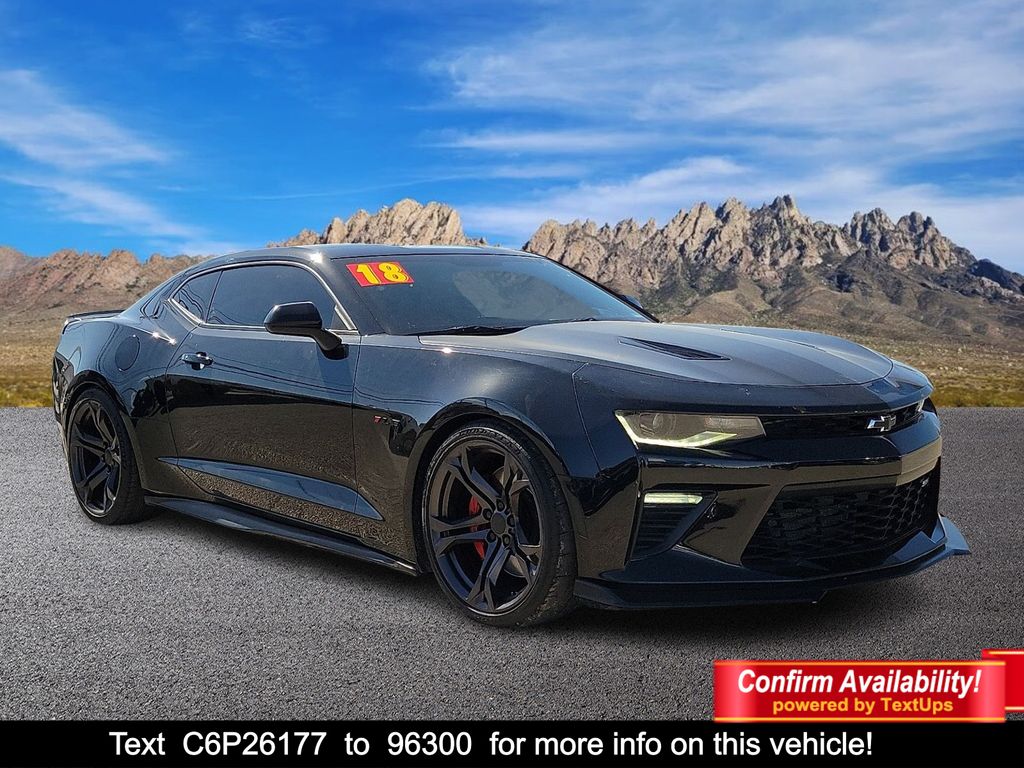 Black 2018 Chevrolet Camaro Coupe Rear-Wheel Drive 6-Speed Manual