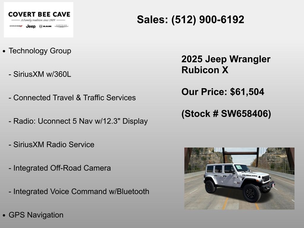 New Car 2025 Jeep Wrangler  Rubicon For Sale Under $70,000 In Austin, Texas