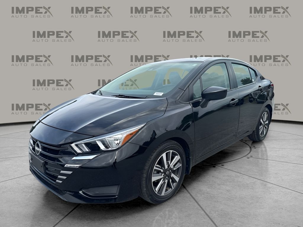Super Black Metallic 2024 Nissan Versa Sedan Front-Wheel Drive Continuously Variable Transmission
