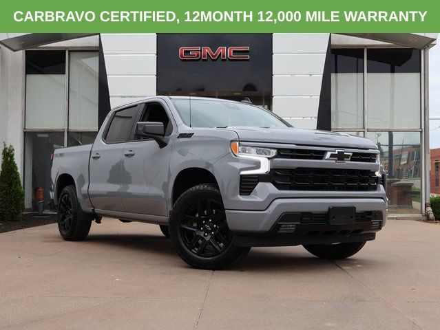 Slate Gray Metallic 2024 Chevrolet Silverado 1500 RST Crew Cab 4WD Pickup Truck Four-Wheel Drive Automatic