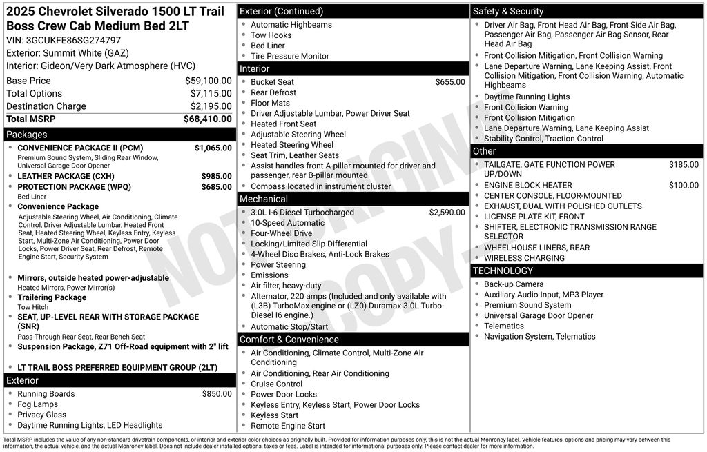 Used Car 2025 Chevrolet Silverado 1500  Lt Trail Boss For Sale Under $60,000 In Austin, Texas